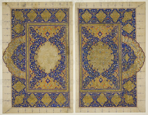 Double Page from the Qur’an, Safavid dynasty (1501–1722), 16th century, Iran, Iran, Opaque watercolor and gold on paper, Each page 31.8 x 21.0 cm (12 1/2 x 8 1/4 in.)
