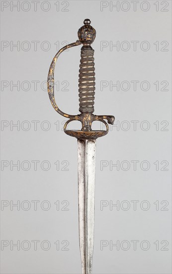 Smallsword, 1740/50, French, France, Steel, gilding, silver, and wood, Overall L. 99.5 cm (39 3/16 in.)