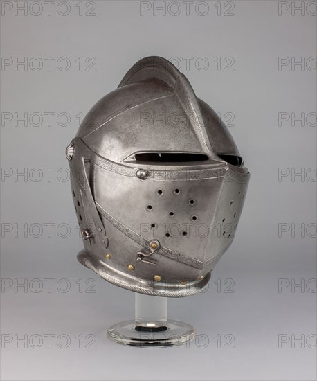 Close Helmet, 1610/20, Dutch, Dutch, Steel and gilding, H. 29.2 cm (11 1/2 in.)