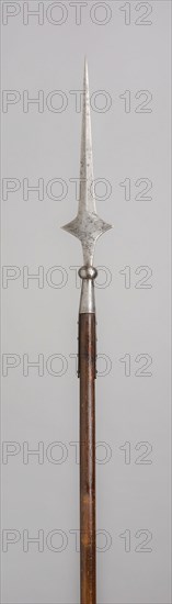 Eared Spear, 1500/1600, German, Germany, Steel and wood (pine), Blade with socket L. 49.2 cm (19 3/8 in.)