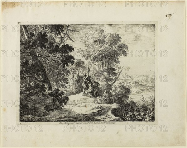 Flaying of Marsyas, n.d., Henri Mauperché, French, 1602-1686, France, Etching on paper, 195 × 267 mm (plate), 275 × 345 mm (sheet)