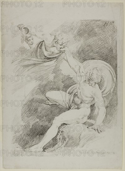 Heavenly Ganymede, 1804, Henry Fuseli, Swiss, active in England, 1741-1825, England, Lithograph in black on ivory wove paper, 315 × 240 mm (image), 382 × 279 mm (sheet)