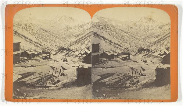 Bingham Canon, Telegraph Mine, near Salt Lake Utah, n.d., C. W. Carter, American, 1832–1918, United States, Albumen print, stereo, 9.4 x 8 cm (each image), 10 x 17.6 cm (card)
