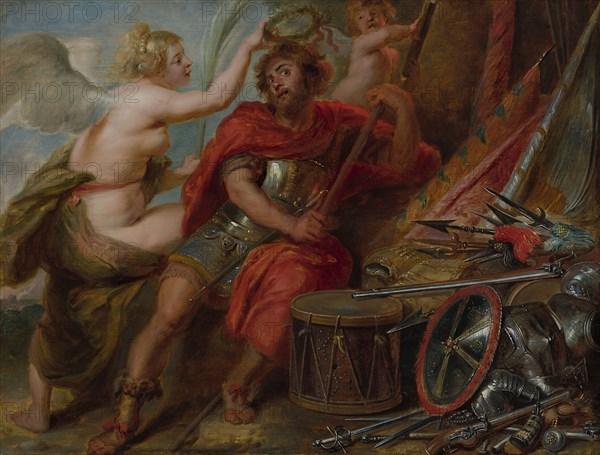 The Apotheosis of the Hero, 1630/40, Follower of Peter Paul Rubens, Flemish, 1577–1640, Flanders, Oil on panel, 48.4 × 63.2 cm (19 1/16 × 24 7/8 in.)