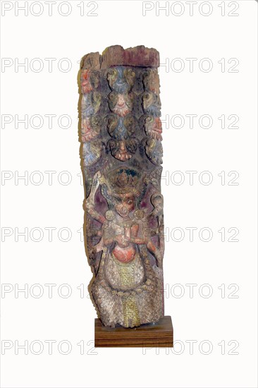 Temple Strut Fragment with Boar God, Varaha, 15th century, Nepal, Nepal, Wood, 74.5 x 19.8 x 7.7 cm (29 5/16 x 7 3/4 x 3 in.)