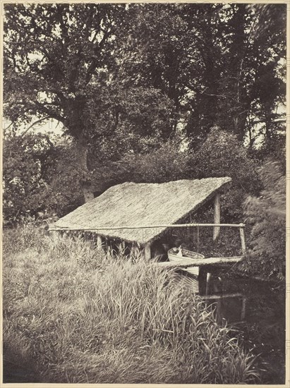 Boat House, 1840/1900, Miss T. Powell, Unknown, 19th century, Unknown, Albumen print, 20.2 x 15.1 cm (image/paper), 37.7 x 27.4 cm (mount)