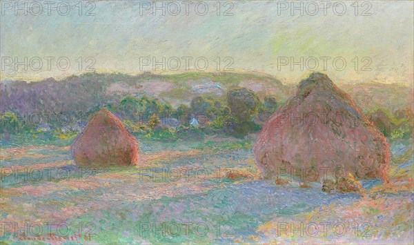 Stacks of Wheat (End of Summer), 1890/91, Claude Monet, French, 1840-1926, France, Oil on canvas, 60 × 100.5 cm (23 5/8 × 39 9/16 in.)