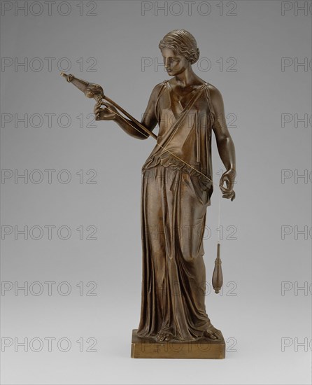 The Filatrice (The Spinner), 1850, Henry Kirke Brown, American, 1814–1886, Cast by the artist’s foundry, Brooklyn, New York, Brooklyn, Bronze, 50.8 × 30.5 × 17.8 cm (20 × 12 × 7 in.)