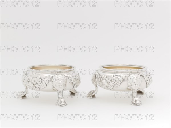 Pair of Salt Dishes, 1751, David Hennell, English, 1712–1785, London, England, London, Silver, 4.5 × 7 cm (1 3/4 × 2 3/4 in.)