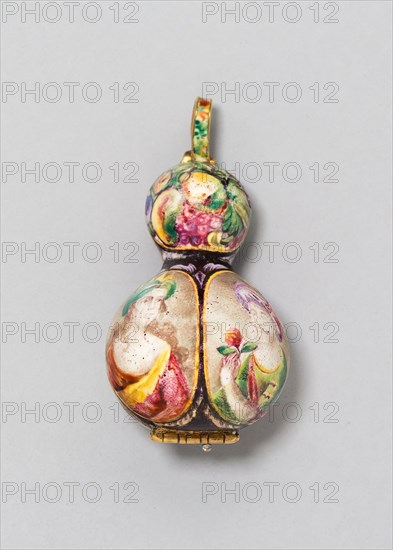 Pomander, c. 1650, French, Blois?, France, Gold and enamel, 3.7 × 1.9 cm (1 7/16 × 3/4 in.)