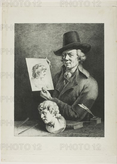 Self-Portrait, 1796, Jean-Jacques de Boissieu, French, 1736-1810, France, Etching and drypoint in black on ivory laid paper, 289× 232 mm (image), 379 × 293 mm (plate), 409 × 296 mm (sheet)