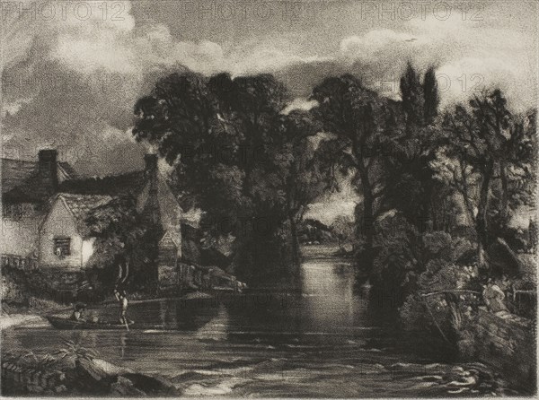 Mill Stream, 1831, David Lucas (English, 1802-1881), after John Constable (English, 1776-1837), England, Mezzotint in black ink on heavy ivory wove paper, 176 × 222 mm (plate), 305 × 465 mm (sheet)