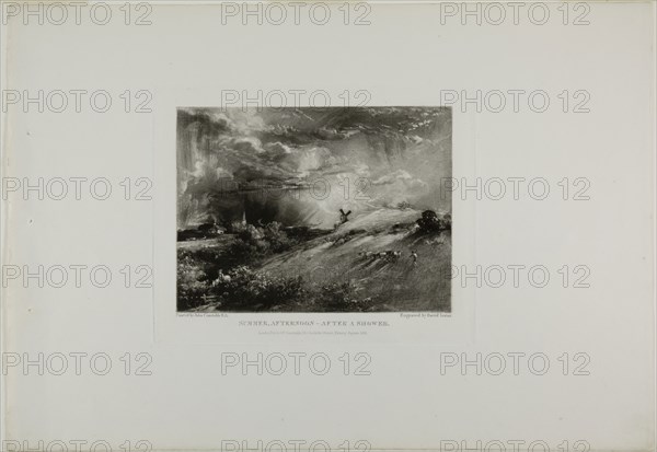 Summer Afternoon, After a Shower, 1831, David Lucas (English, 1802-1881), after John Constable (English, 1776-1837), England, Mezzotint in black ink on heavy ivory wove paper, 178 × 221 mm (plate), 305 × 465 mm (sheet)