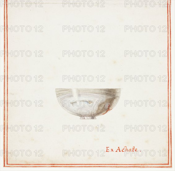 Agate Bowl, n.d., Giuseppe Grisoni, Italian, born Flanders, 1699-1769, Flanders, Gouache over black chalk, on ivory laid paper, 145 × 150 mm