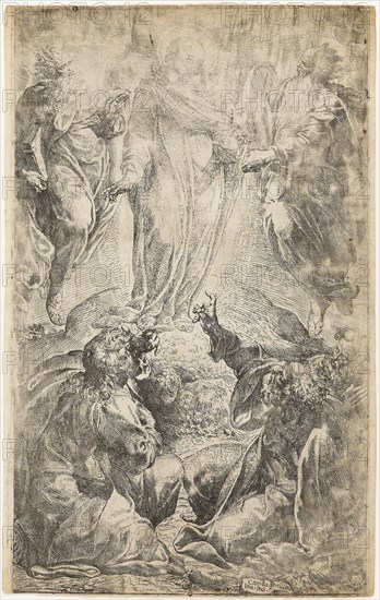 The Transfiguration, c. 1590, Camillo Procaccini, Italian, 1555-1629, Italy, Etching in black on cream laid paper, 565 x 355 mm