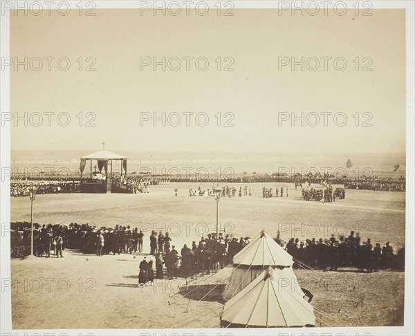 Mass, Camp de Châlons, 1857, Gustave Le Gray, French, 1820–1884, France, Albumen print, from the album "Souvenirs du Camp de Châlons