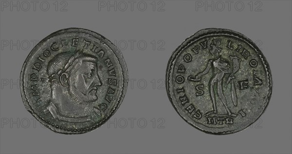 Coin Portraying Emperor Diocletian, AD 302/303, Roman, minted in Trier, Trier, Bronze, Diam. 2.9 cm, 10.29 g