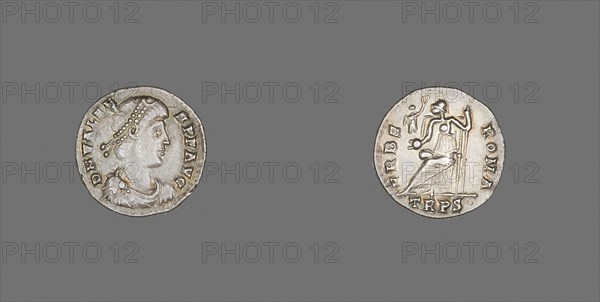 Siliqua (Coin) Portraying Emperor Valens, AD 364/378, Roman, minted in Trier, Trier, Silver, Diam. 1.8 cm, 2.46 g