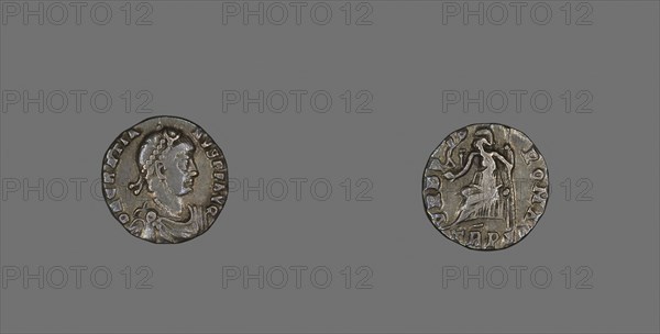 Coin Portraying Emperor Gratian, AD 367/375, Roman, minted in Trier, Trier, Silver, Diam. 1.6 cm, 1.61 g