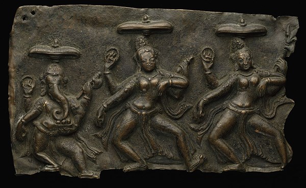 Fragment of Mother Goddesses (Matrika) Panel with Ganesha, 10th/11th century, Nepal, Nepal, Copper repoussé, 16.9 x 28.8 x 10.7 cm (6 5/8 x 11 5/16 x 4 3/16 in.)
