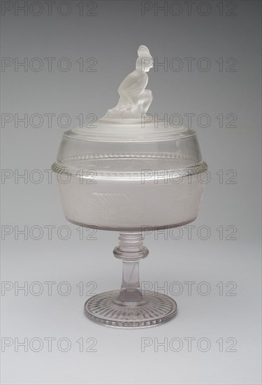 Covered Compote in the Pioneer Pattern, c. 1870, Gillinder and Sons, 1861–c. 1930, Philadelphia or Greenbsburg, Pennsylvania, United States, Glass, 38.1 × 20.3 cm (14 1/4 × 8 in.)