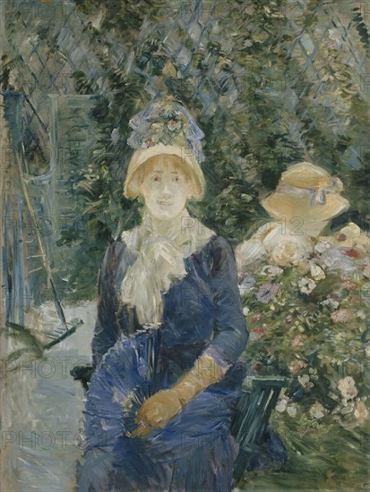Woman in a Garden, 1882/83, Berthe Morisot, French, 1841-1895, France, Oil on canvas, 48 1/2 × 37 in. (123 × 94 cm)