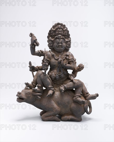 Krishna Yamari, Dali kingdom (937–1253), c. 12th century, China, Yunnan province, China, Cast iron, 29.5 × 24.5 × 12.5 cm (11 5/8 × 9 5/8 × 4 7/8 in.)