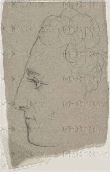 Profile Sketch, n.d., William Michael Harnett, American, born Ireland, 1848-1892, United States, Graphite on ivory wove card, 68 x 44 mm