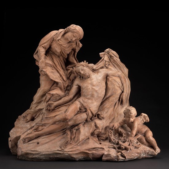 Pietà, c. 1686, Filippo Parodi, Italian, 1630–1702, Italy, Terracotta, 71 × 79 × 46 cm