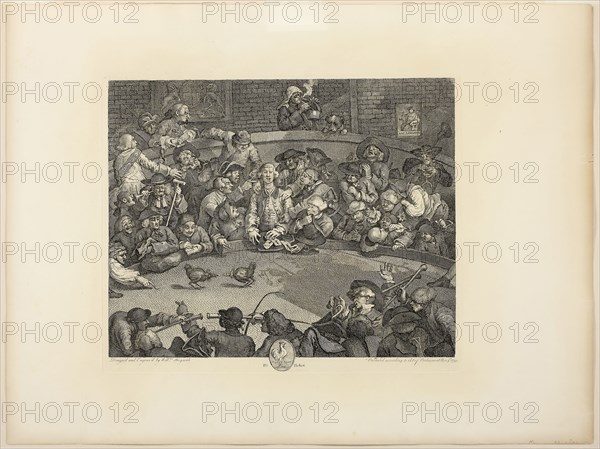 The Cockpit, November 1759, William Hogarth, English, 1697-1764, England, Engraving in black on tan wove paper, 296 × 370 mm (image), 321 × 385 mm (plate), 471 × 629 mm (sheet)