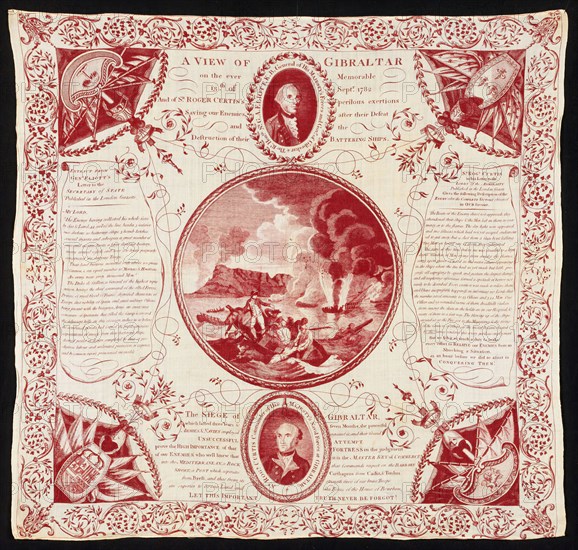 Handkerchief, 1782, England, Linen, plain weave, copperplate printed, 69.2 × 73.7 cm (27 1/4 × 29 in.)
