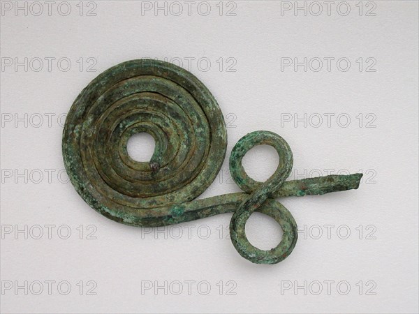Spiral Fibula, Geometric Period (800–700 BC), Greek, Thessaly, Thessaly, Bronze, 5.0 × 6.8 × 3.8 cm (2 × 2 5/8 × 1 1/2 in.)
