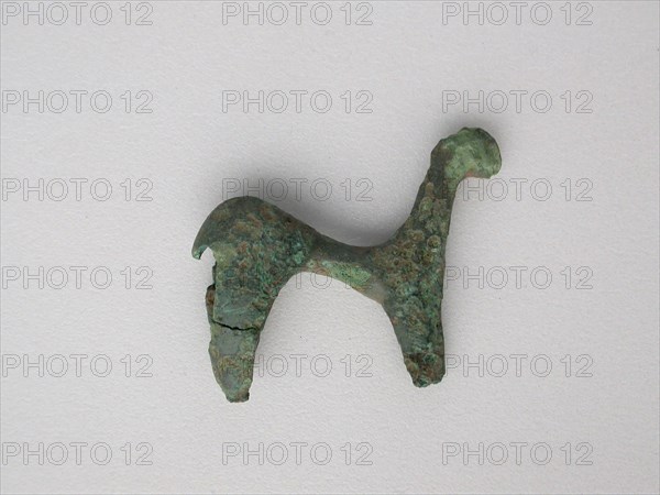 Quadruped, Geometric Period (800–600 BC), Greek, Thessaly, Thessaly, Bronze, 3.1 × 3.6 × 0.9 cm (1 1/4 × 1 3/8 × 3/8 in.)