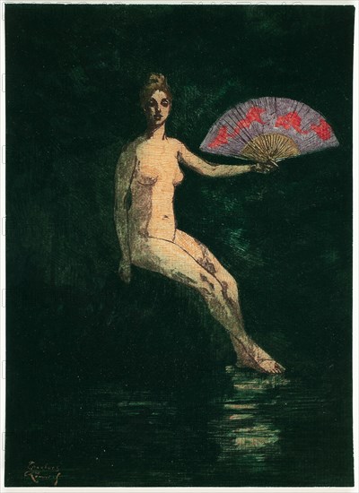 Summer (Color Version), 1890–1900, Theodore Roussel, French, worked in England, 1847-1926, England, Color etching, aquatint, and lavis on ivory laid paper, 167 × 122 mm
