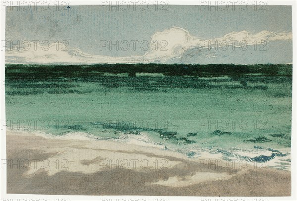 The Sea at Bognor, 1895, Theodore Roussel, French, worked in England, 1847-1926, France, Color soft ground etching, inked à la poupée, with inkless intaglio on ivory laid paper, 93 × 140 mm (image/sheet, plate mark not visible)