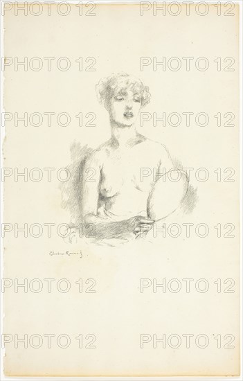 La Toilette, 1890–94, Theodore Roussel, French, worked in England, 1847-1926, England, Transfer lithograph in black on cream laid paper, 160 × 130 mm (image), 318 × 202 mm (sheet)
