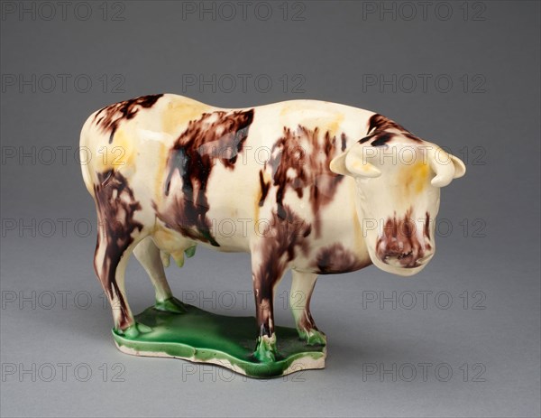 Cow, c. 1765, Staffordshire, England, Staffordshire, Lead-glazed earthenware (creamware), 12.7 x 19.7 x 8.3 cm (5 x 7 3/4 x 3 1/4 in.)