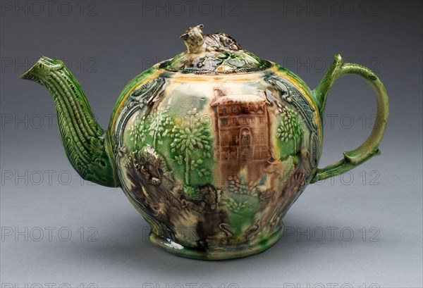 Teapot, 1760/70, Staffordshire, England, Staffordshire, Lead-glazed earthenware (creamware), 13.7 x 21 x 12.1 cm (5 3/8 x 8 1/4 x 4 3/4 in.)