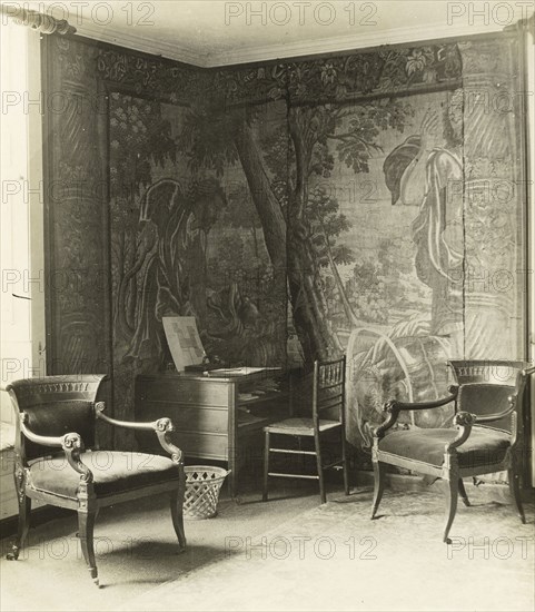 Kelmscott Manor: In the Tapestry Room, 1896, Frederick H. Evans, English, 1853–1943, England, Lantern slide, 8.2 × 8.2 cm