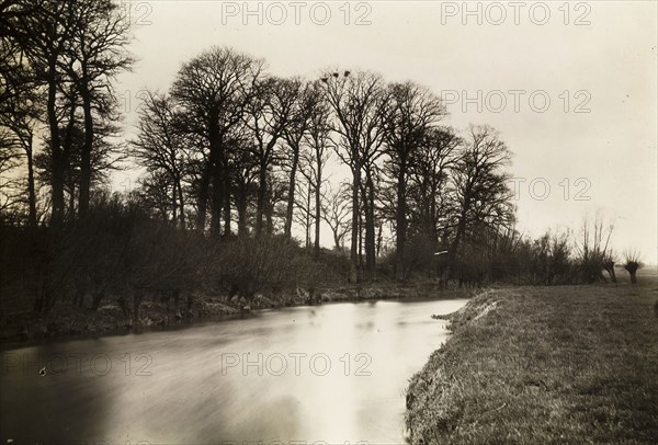 Kelmscott Manot: The Thames Near the Manor, 1896, Frederick H. Evans, English, 1853–1943, England, Lantern slide, 8.2 × 8.2 cm, Kelmscott Manor: From the Meadows, 1896, Frederick H. Evans, English, 1853–1943, England, Lantern slide, 8.2 × 8.2 cm