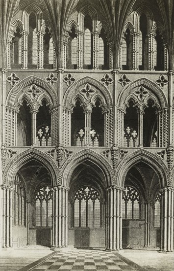 Ely Cathedral: Presbytery, from an Engraving, c. 1891, Frederick H. Evans, English, 1853–1943, England, Lantern slide, 8.2 × 8.2 cm