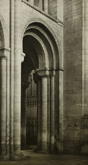 Ely Cathedral: Nave, Southwest Corner, c. 1891, Frederick H. Evans, English, 1853–1943, England, Lantern slide, 8.2 × 8.2 cm