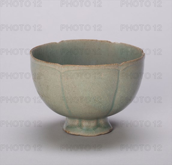 Lobed Cup, Goryeo dynasty (918–1392), 12th century, Korea, South Korea, Stoneware with underglaze molded decoration, H. 5.4 cm (2 1/8 in.), diam. 7.7 cm (3 1/16 in.)