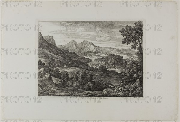 Castle of Saint Stephan of Mezzo and Canturano, 1810, Joseph Anton Koch, German, 1768-1839, Germany, Etching on paper, 153 x 214 mm (image), 170 x 225 mm (plate), 243 x 360 mm (sheet)