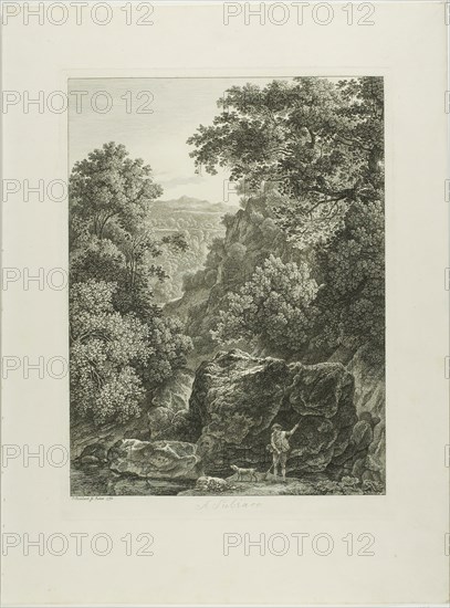 A Subiaco, from Malerisch Radierte Prospekte aus Italien, 1792, Johann Christian Reinhart, German, 1761-1847, Germany, Etching on ivory laid paper, 350 × 265 mm (image), 378 × 281 mm (plate), 500 × 375 mm (sheet)