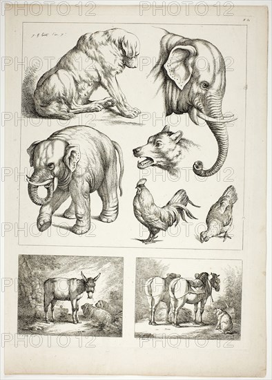 Plate 32 of 38 from Oeuvres de J. B. Huet, 1796–99, Jean Baptiste Huet, French, 1745-1811, France, Etching on paper, 480 × 350 mm