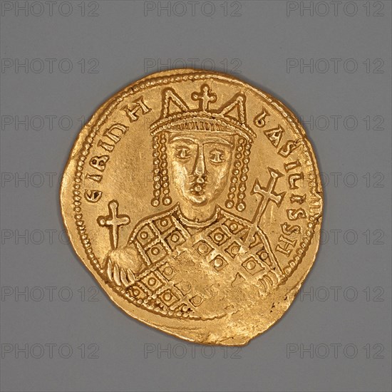 Solidus (Coin) of Empress Irene, 797/802, Byzantine, minted in Constantinople (now Istanbul), Constantinople, Gold, Diam. 2.2 cm, 4.46 g