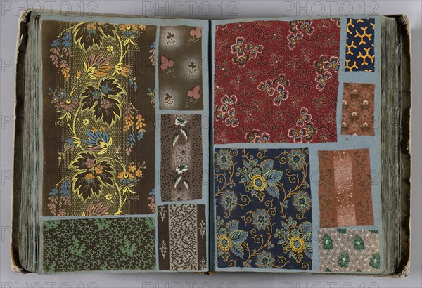 Sample book of swatches, 19th c., Mulhouse, France, Sample book of swatches: cotton, plain weave, block printed, 52.07 × 37.5 × 11.7 cm (20 1/2 × 14 3/4 × 4 5/8 in.)