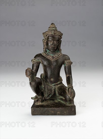 The Divine Architect, Vishvakarman, Angkor period, c. 13th century, Cambodia, Cambodia, Bronze, 11.5 × 5.9 × 6 cm (4 1/2 × 2 5/16 × 2 3/8 in.)