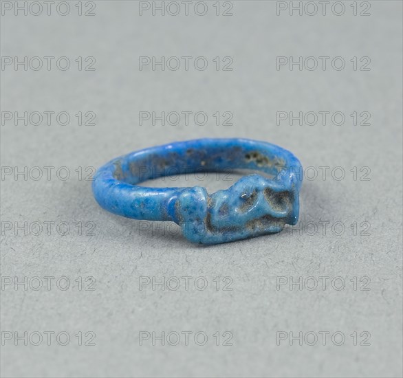 Ring: Figure of Tawaret (Thoeris), New Kingdom, Dynasty 18 (about 1390 BC), Egyptian, Egypt, Faience, 0.5 cm (3/16 in.), diam. 1.9 cm (3/4 in.)